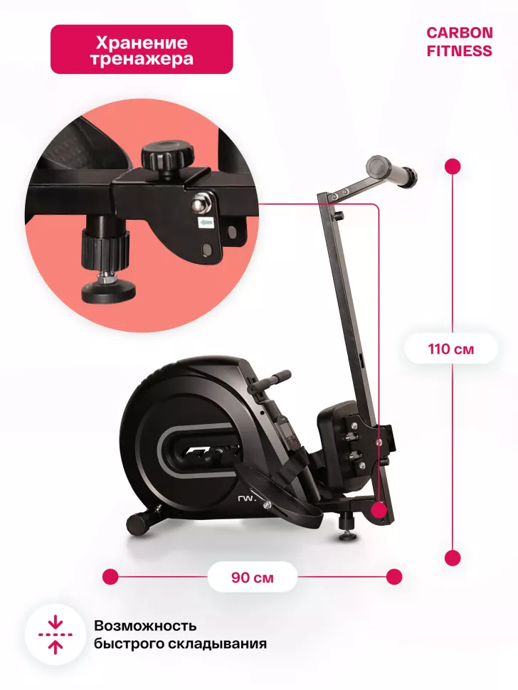 Гребной тренажер домашний Carbon Fitness RW70