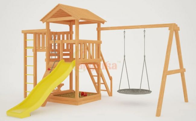 Детская игровая площадка Савушка Мастер 3 с качелями 1 метр